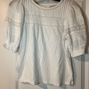 LOFT White Textured Blouse